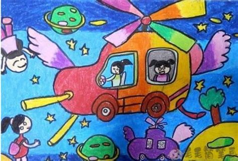 儿童画未来汽车图片