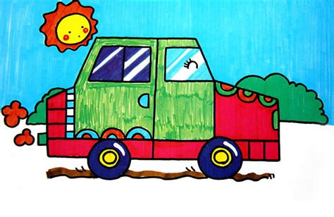 儿童画汽车图片