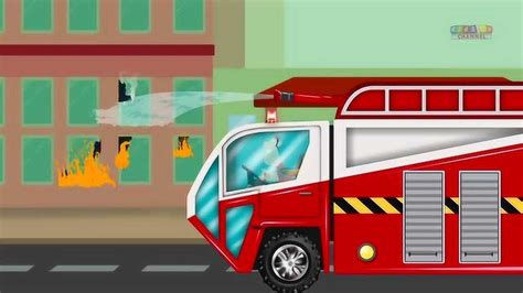 消防车救火动画视频