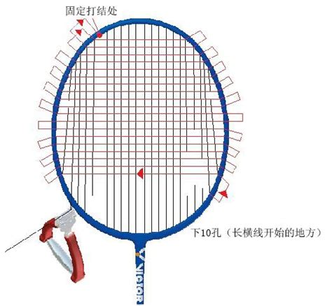 羽毛球拍的正确两线穿法是什么样的？要有图解的。