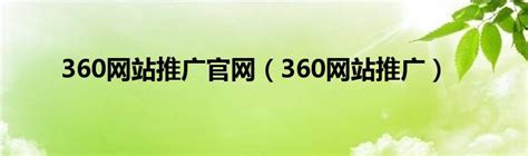 360网站推广官网下载