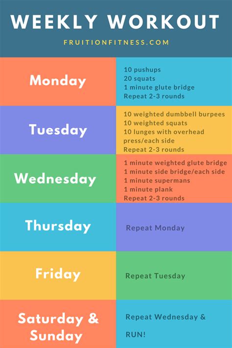 Weekly fitness plan for boys图片