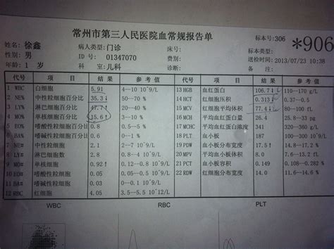 上海化验单