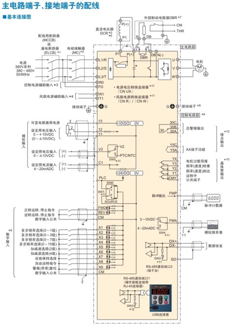 富士变频器控制端子接线说明