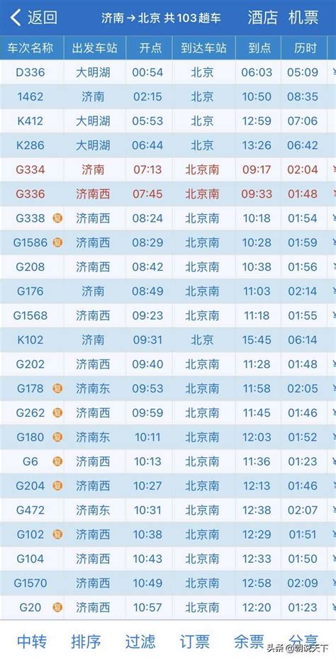 广州火车站列车时刻表