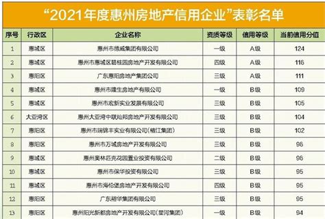 惠州大企业排名