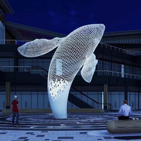 新乡大型不锈钢鲸鱼雕塑