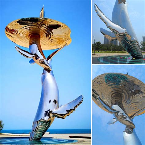 杭州不锈钢海豚雕塑