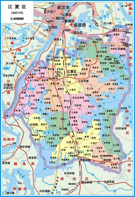 武汉市江夏区地图