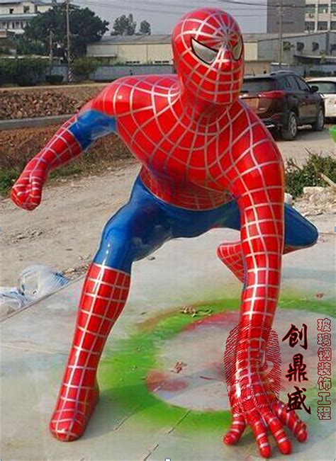玻璃钢蜘蛛侠雕塑订做