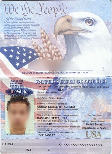 美国护照上写的什么