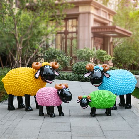 贵州玻璃钢小羊动物雕塑艺术小品